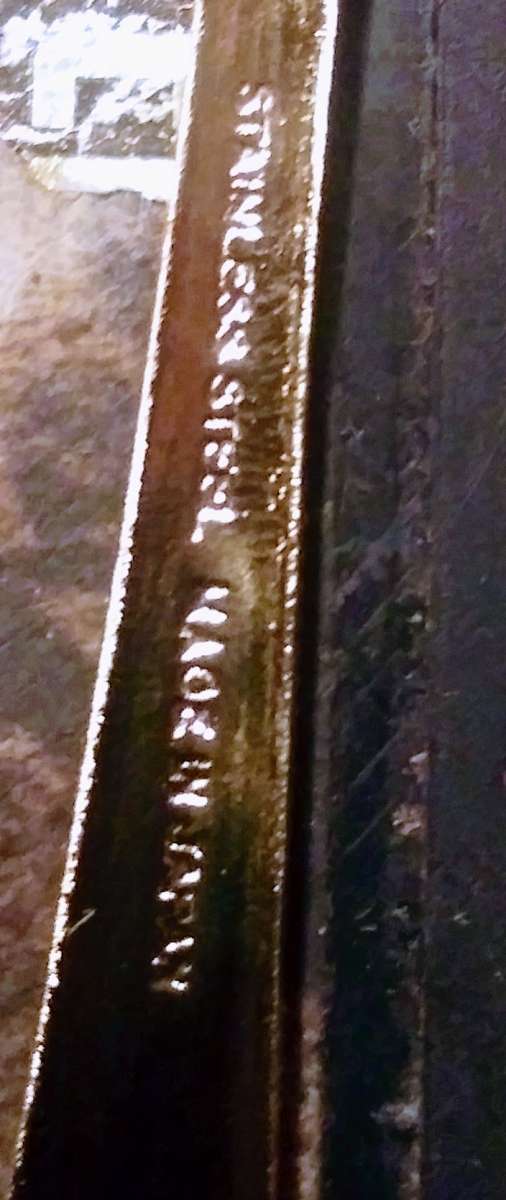 Set of six tiny stainless steel spoons finished in gold