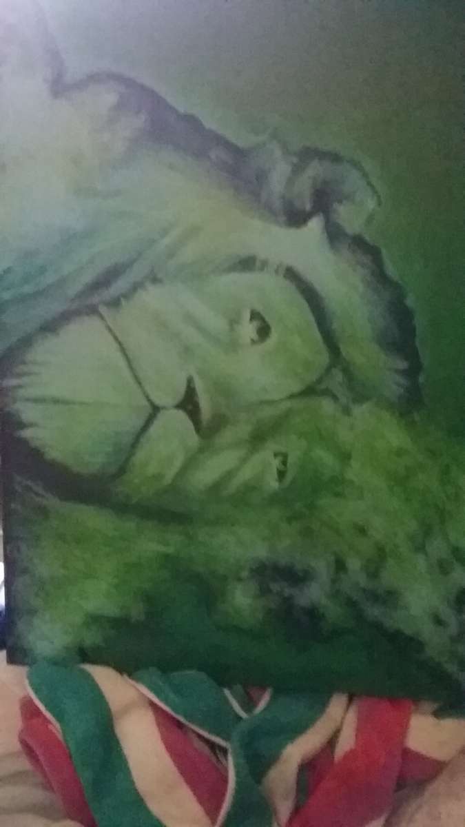 canvas painted portrait of the lion from The Wizard of Oz it