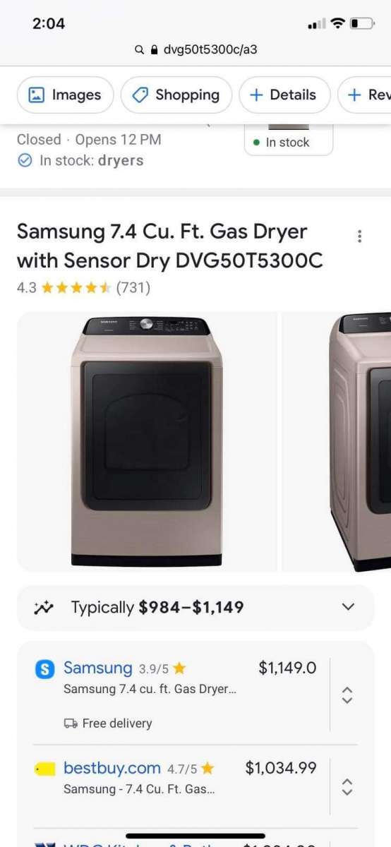 Brand new Samsung dryer