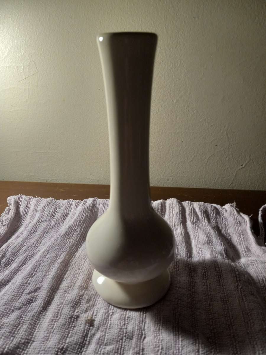 vintage heager white vase