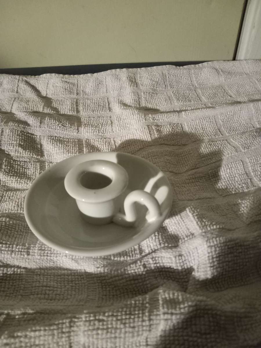 Antique  pottery glaze candle holder