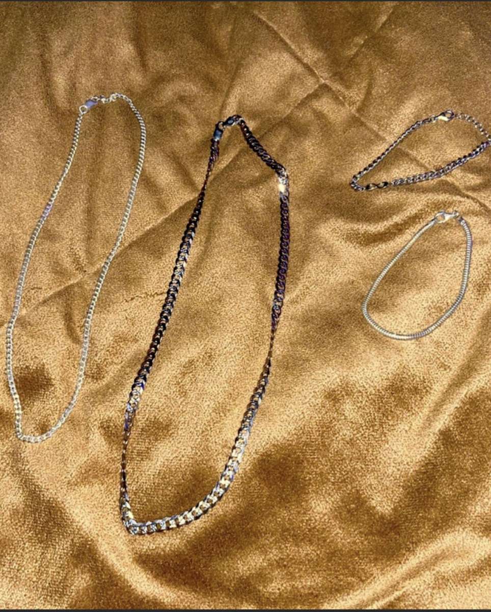 2 chains and 2 bracelets