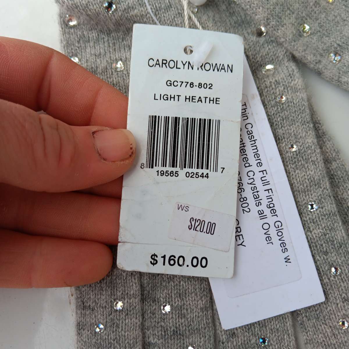 Cashmere Gray Studded Gloves