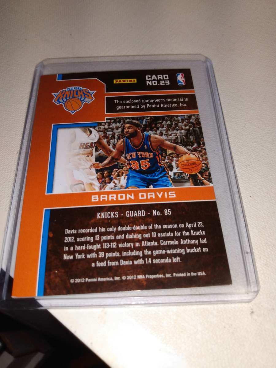 2012 panini Baron Davis New York Knicks relic