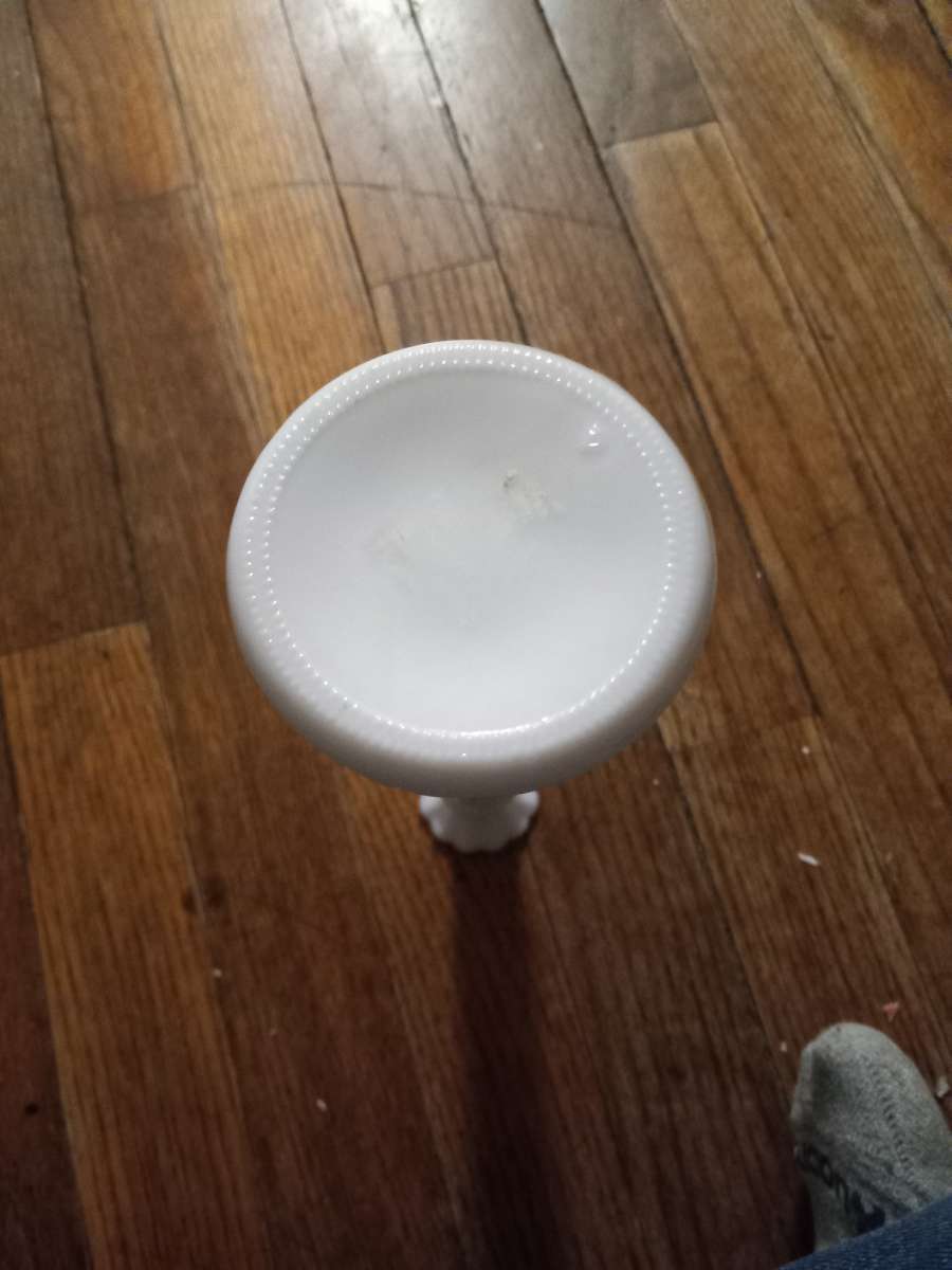 Vintage star and bars milk glass Anchor bud vase