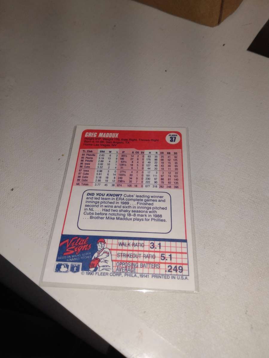 1990 Fleer Greg Maddox
