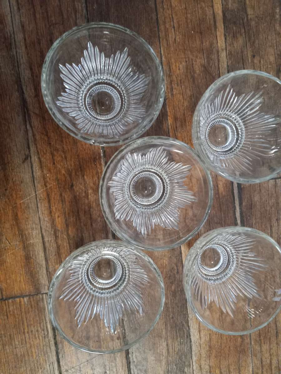 5 vintage salt cellars