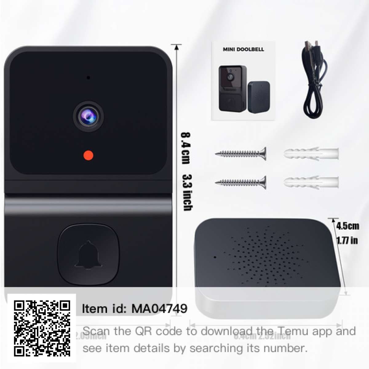 wireless wifi camera doorbell with intercom and lock