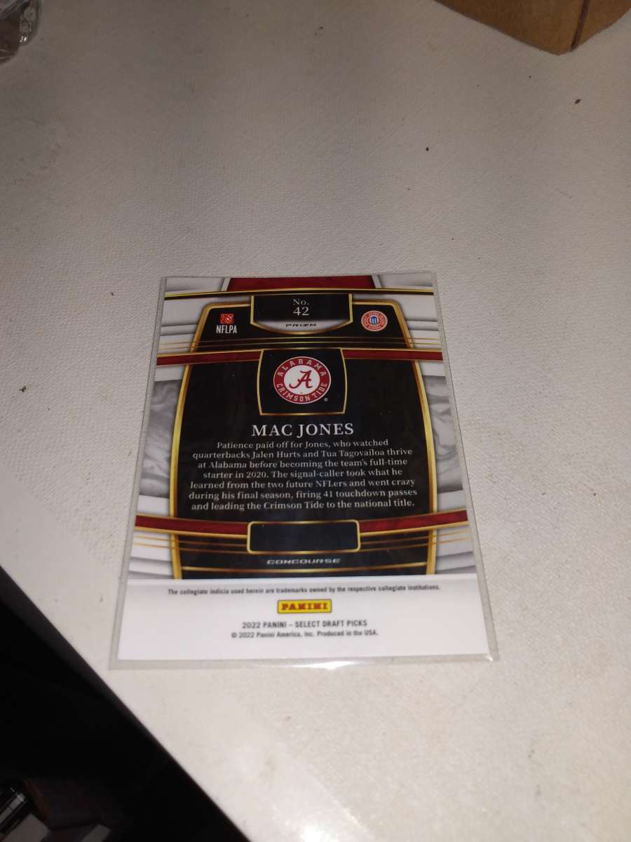 2022 Panini select Mac Jones rookie card