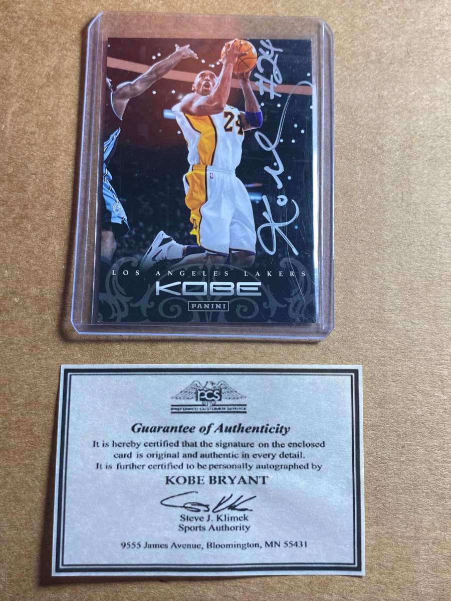 Kobe Bryant autographed and authenticated basketball card