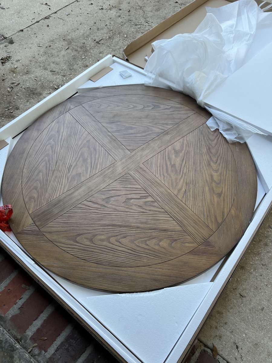 Brand new in box beautiful rustic solid wood dining table