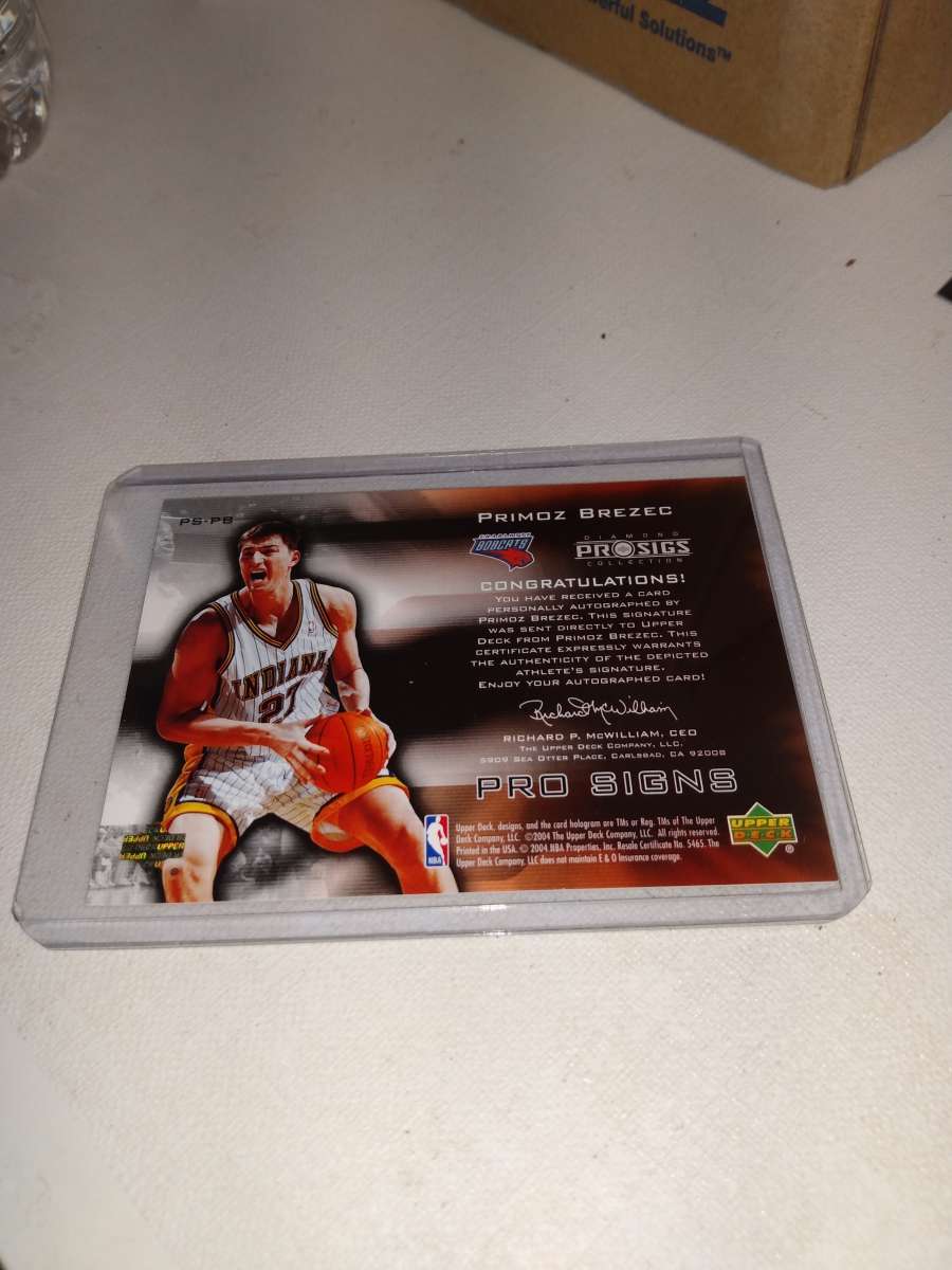 2004 upper Deck primoz Brezec autograph