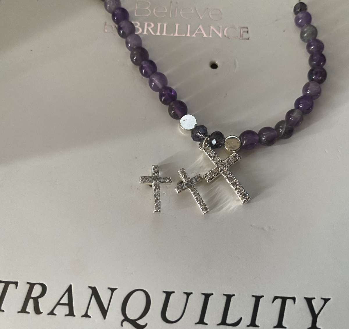 Beautiful purple necklace with earrings