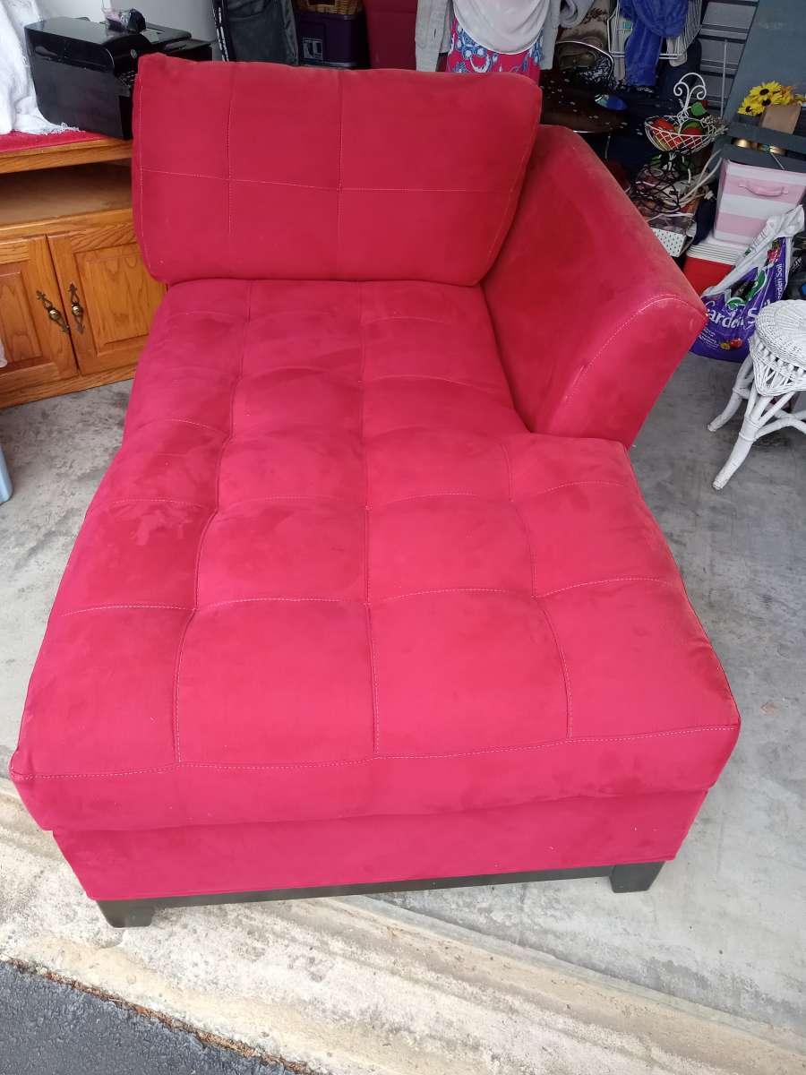 Red Velvet Chaise
