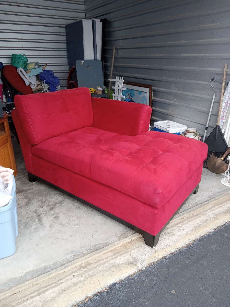 Red Velvet Chaise