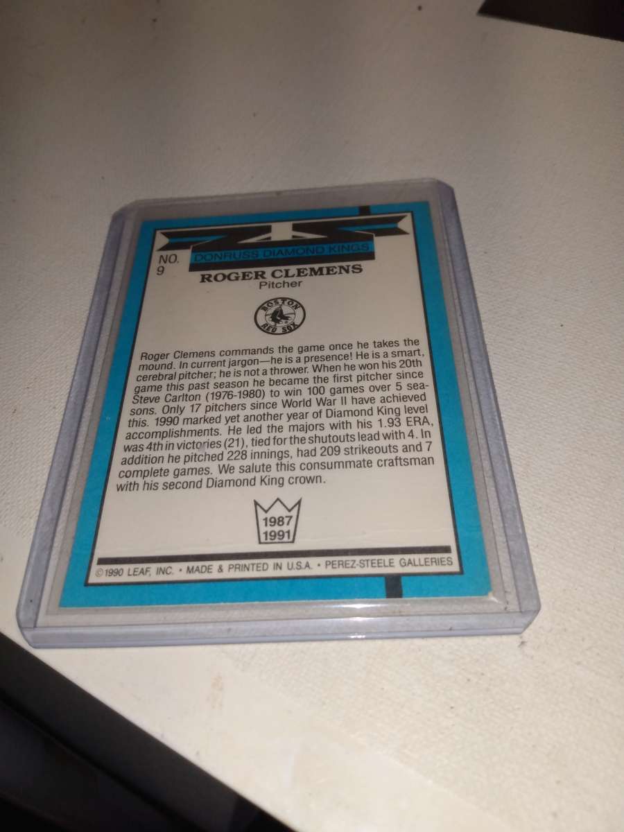 diamond King 1990 donruss Roger Clemens