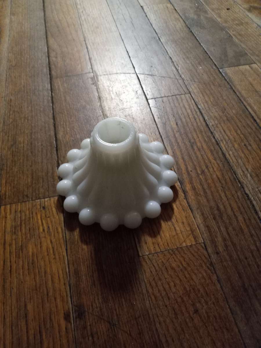 Antique milk glass candle holder