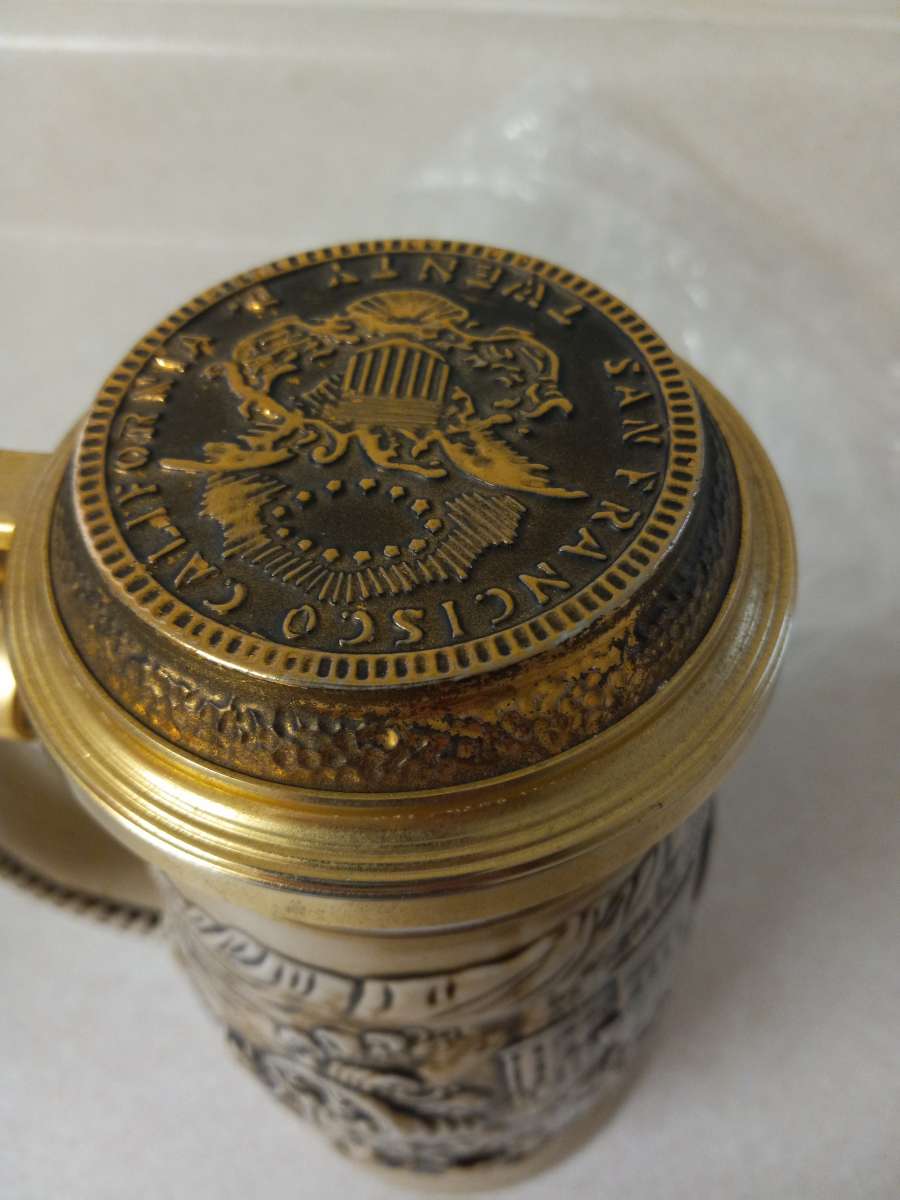 1987 Sanfrancisco gold rush beer stien