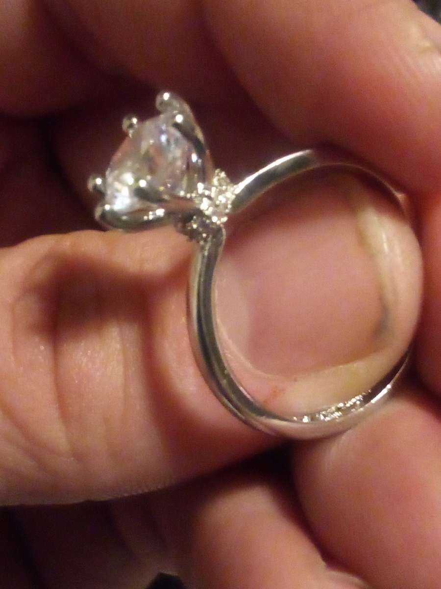 D 2ct 925 sterling silver vintage wedding ring for women