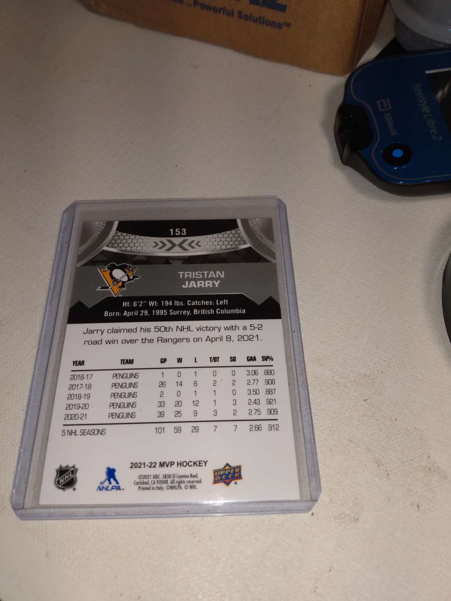 upper Deck MVP 2022 Tristan Jarry