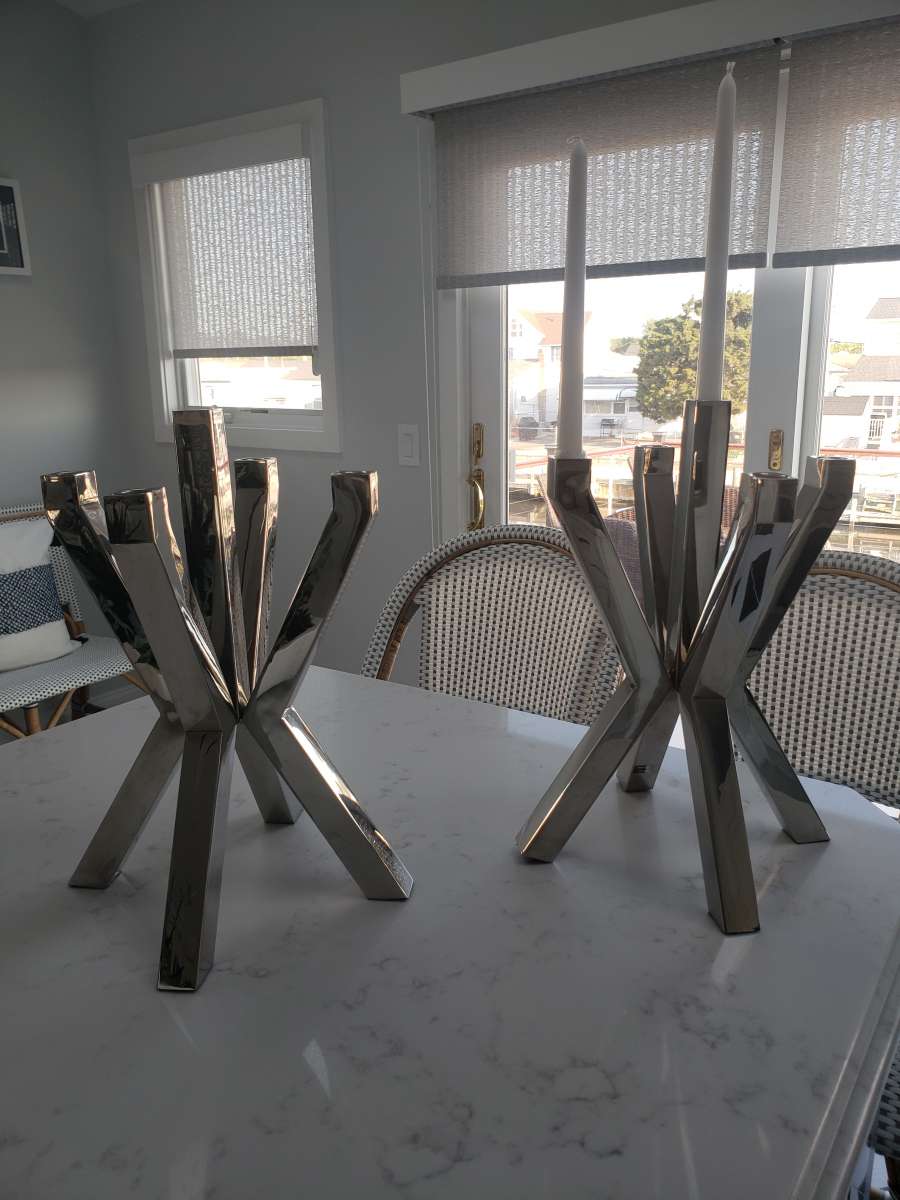 Two Silver Candle Holder