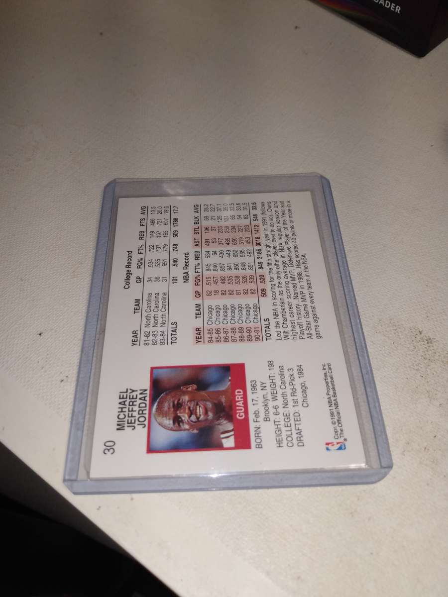 1991 NBA hoops Michael Jordan most valuable player card