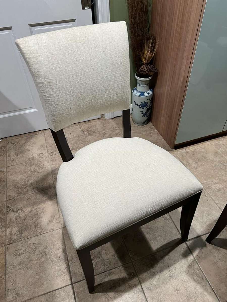 Six Ethan Allen Chair Neutral Linen Upholstery