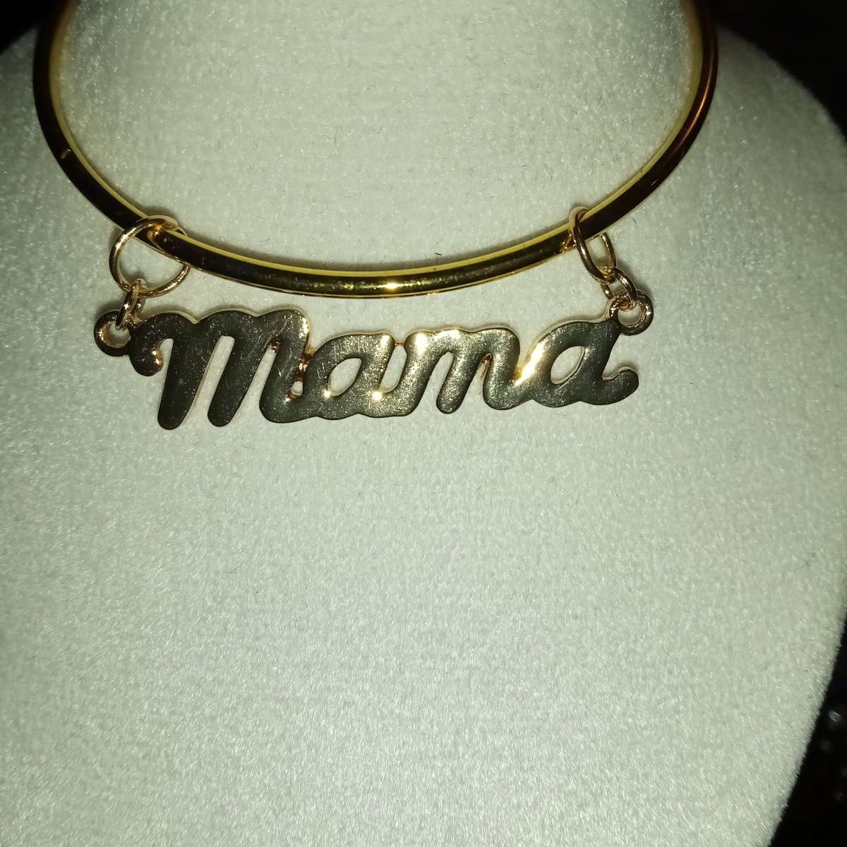 mama charm on a bangle bracelet
