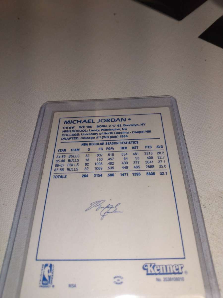 1988 1989 starting lineup card Michael Jordan
