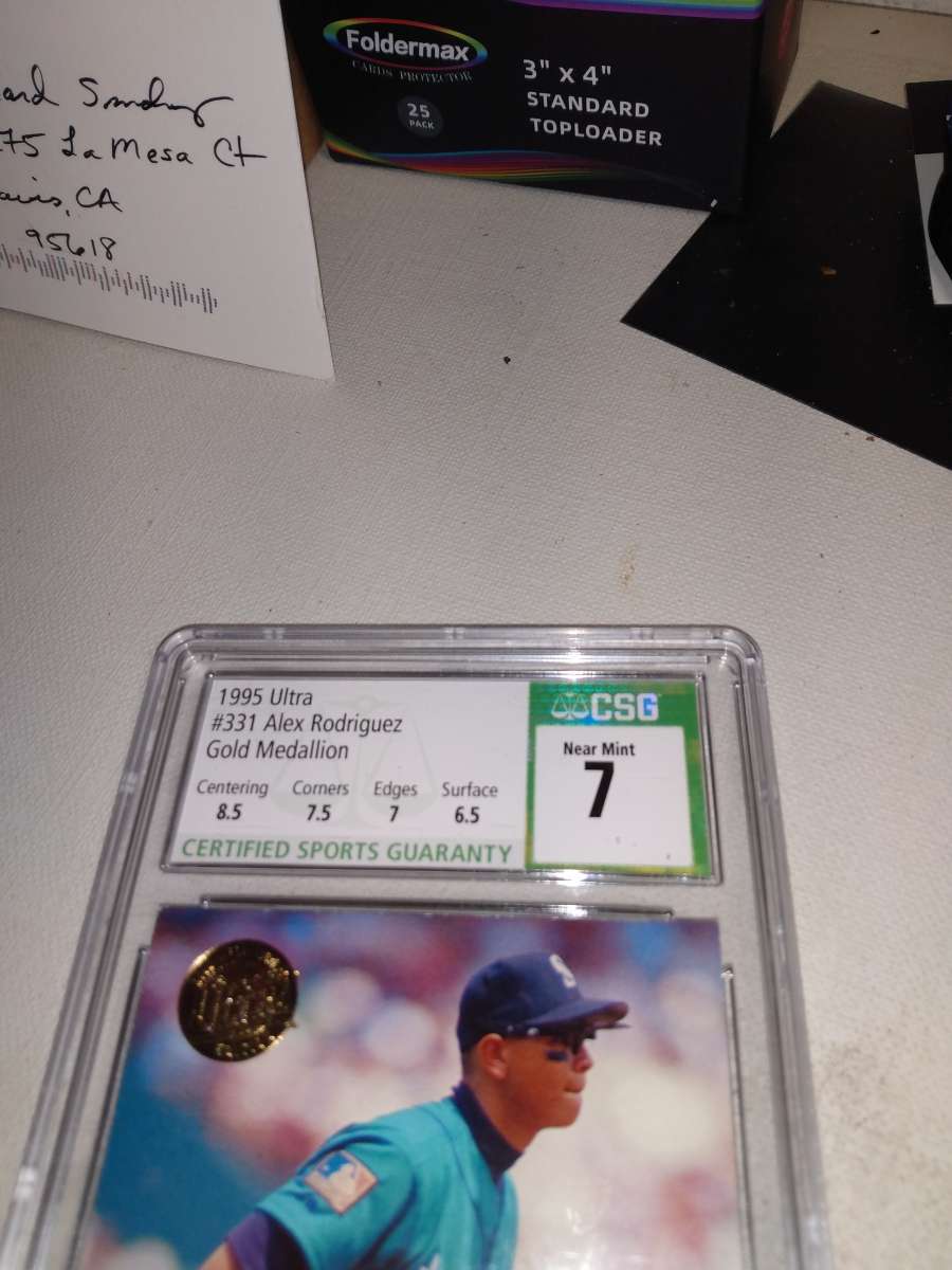 CSG 7 graded 1995 ultra golden medallion Alex Rodriguez rook