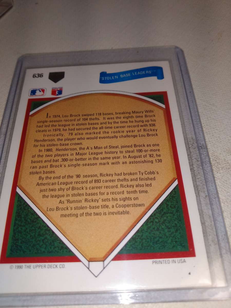1991 upper Deck reheat Henderson and Luke Rock stolen base l