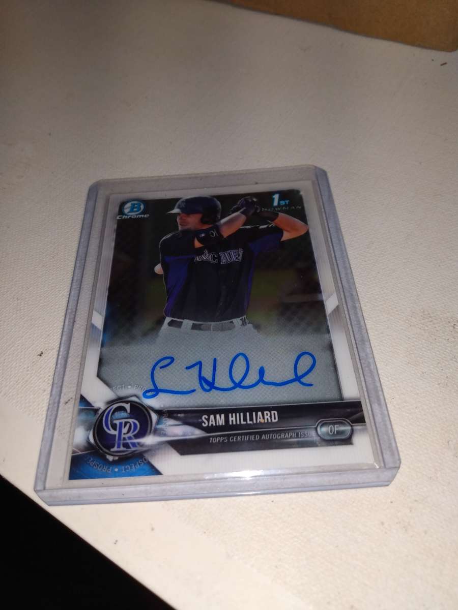 2018 Bowman Chrome rookie autograph Sam Hilliard