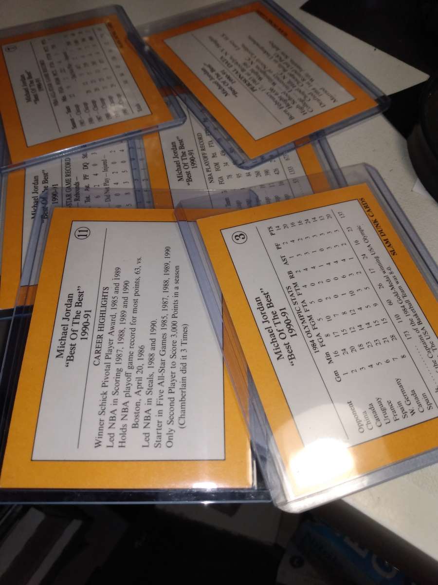 b91 through 1992 special card slam dunk cards Michael Jordan