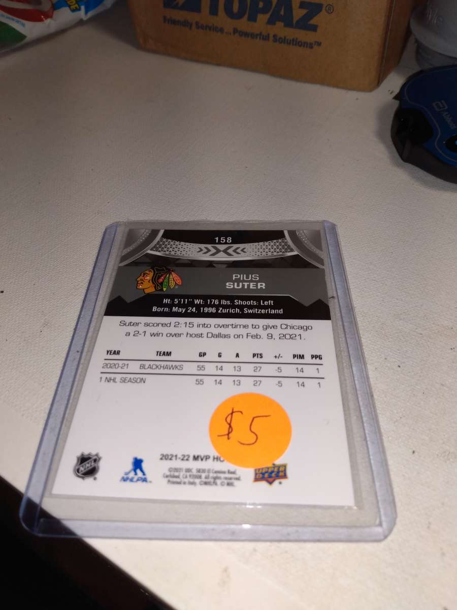 20212022 upper Deck MVP autograph pius suter