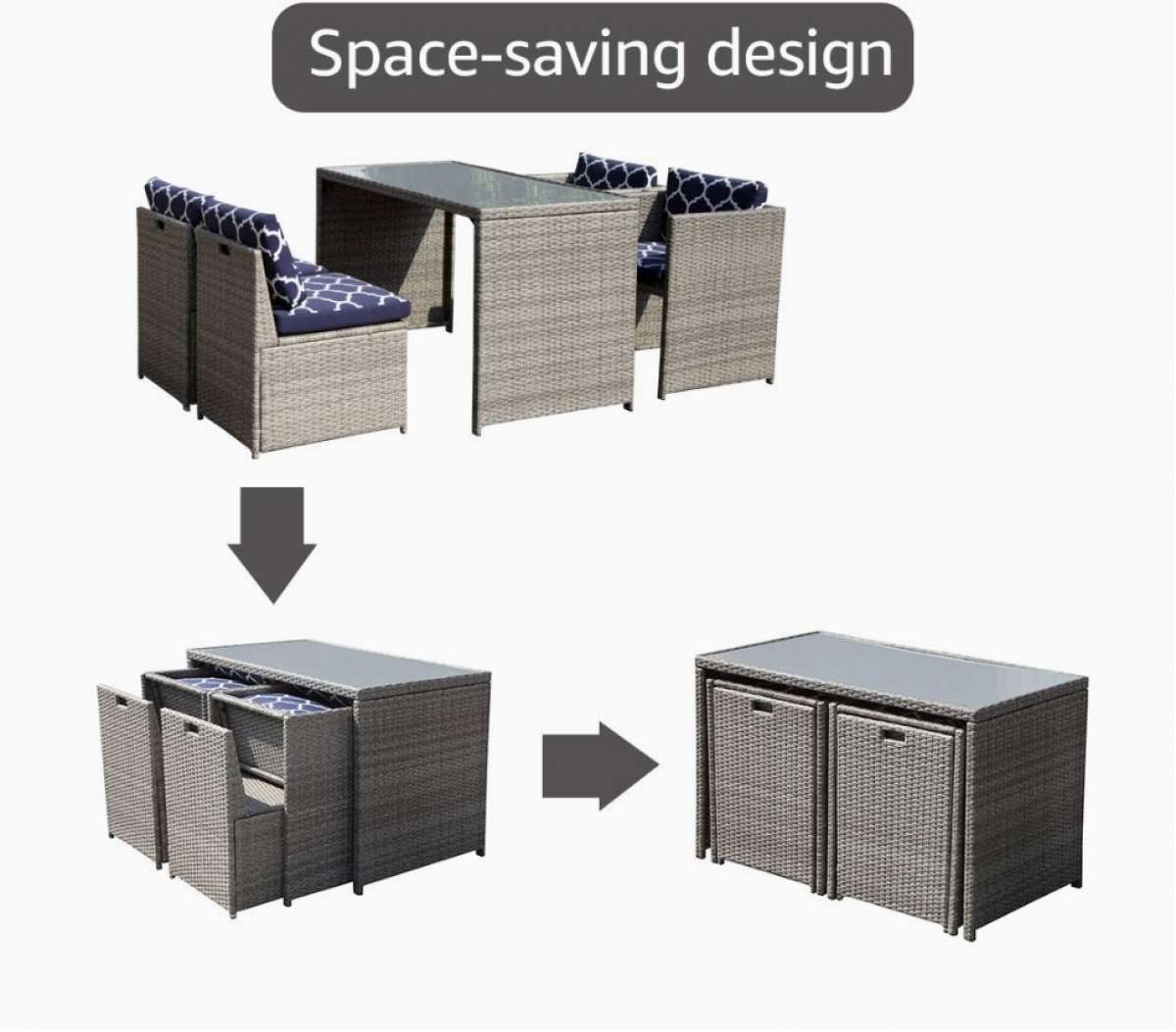 5pc outdoor patio dining set 4 chairs with 1 dining table