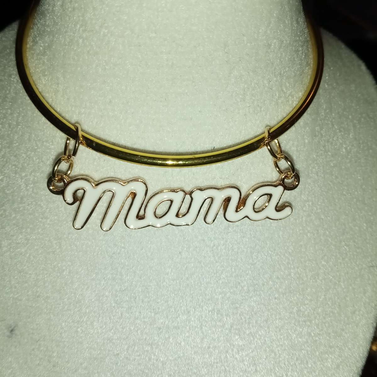 mama charm on a bangle bracelet