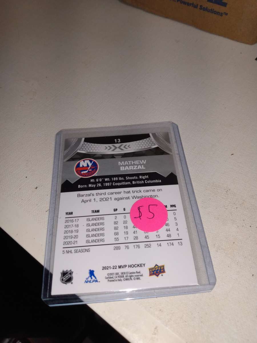 MVP upper Deck 2021 autograph Matthew Barzal