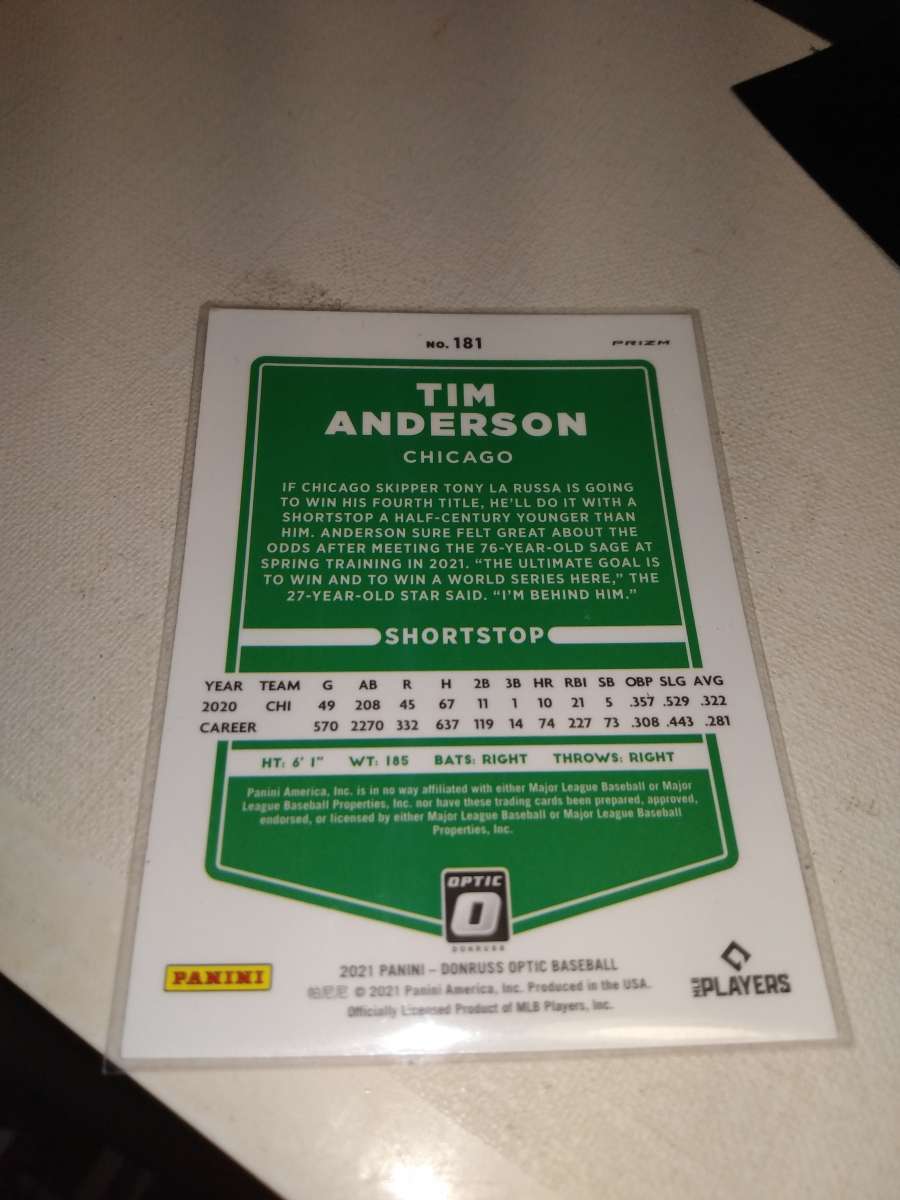 2021 Panini optic pink border Tim Anderson