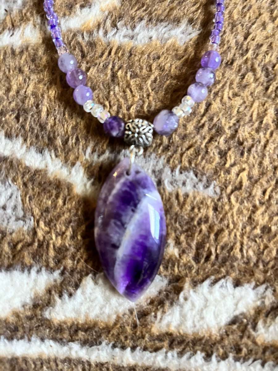 amethyst necklace and earring set
