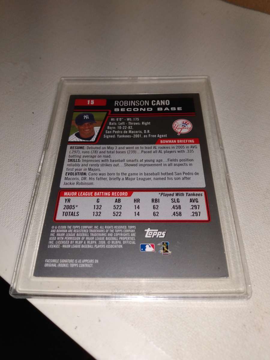 Bowman 2006 Robinson cano autograph