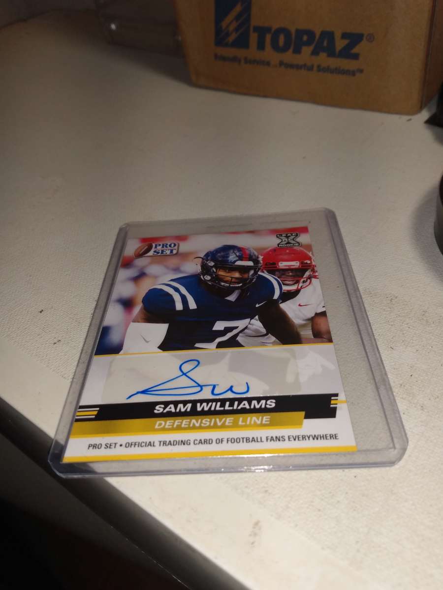 2022 Sam Williams autographed pro set rookie card