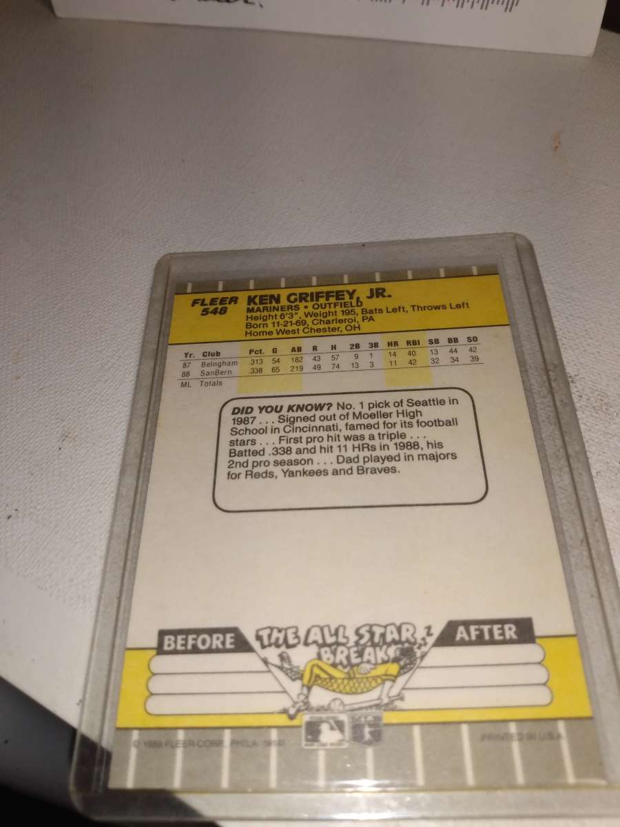 1989 Fleer rookie card Ken Griffey Jr