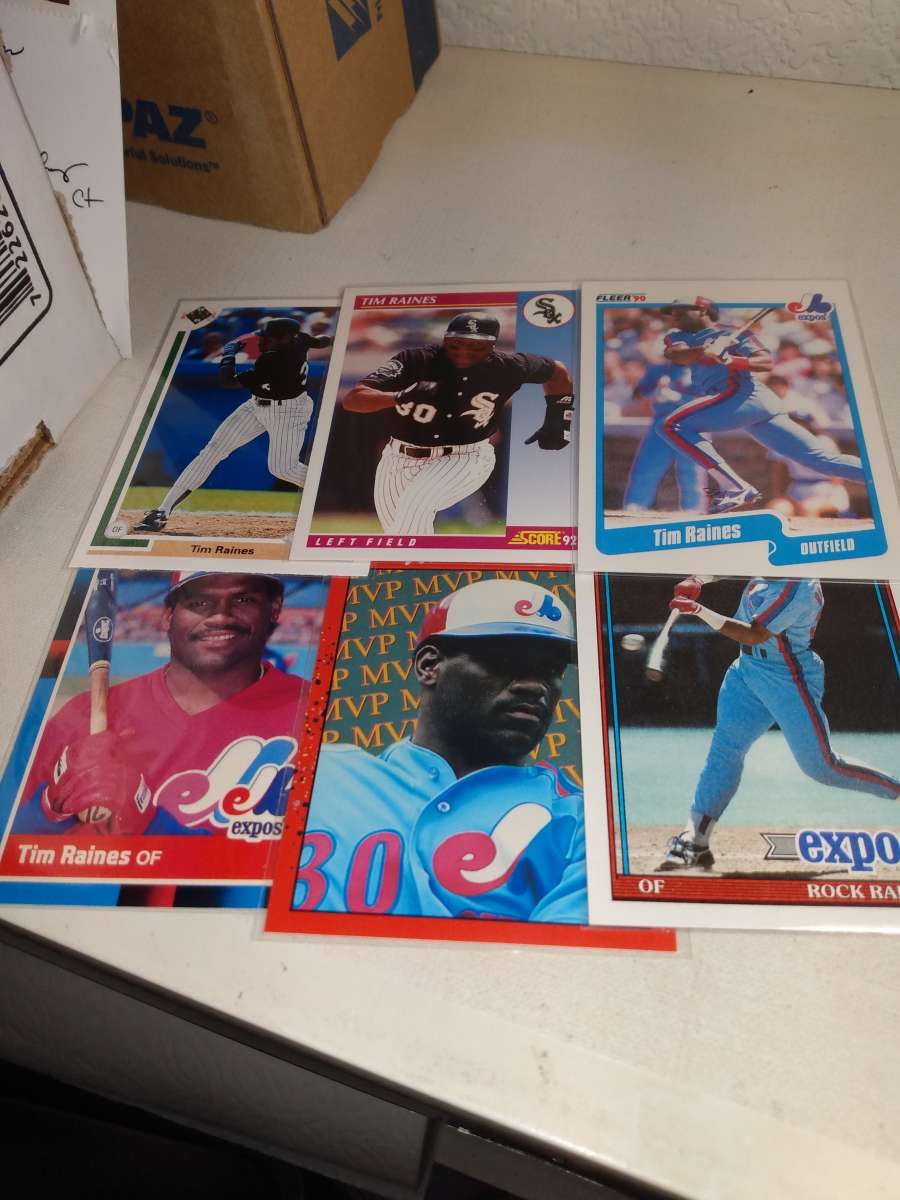 six cards Tim rains Hall of famer