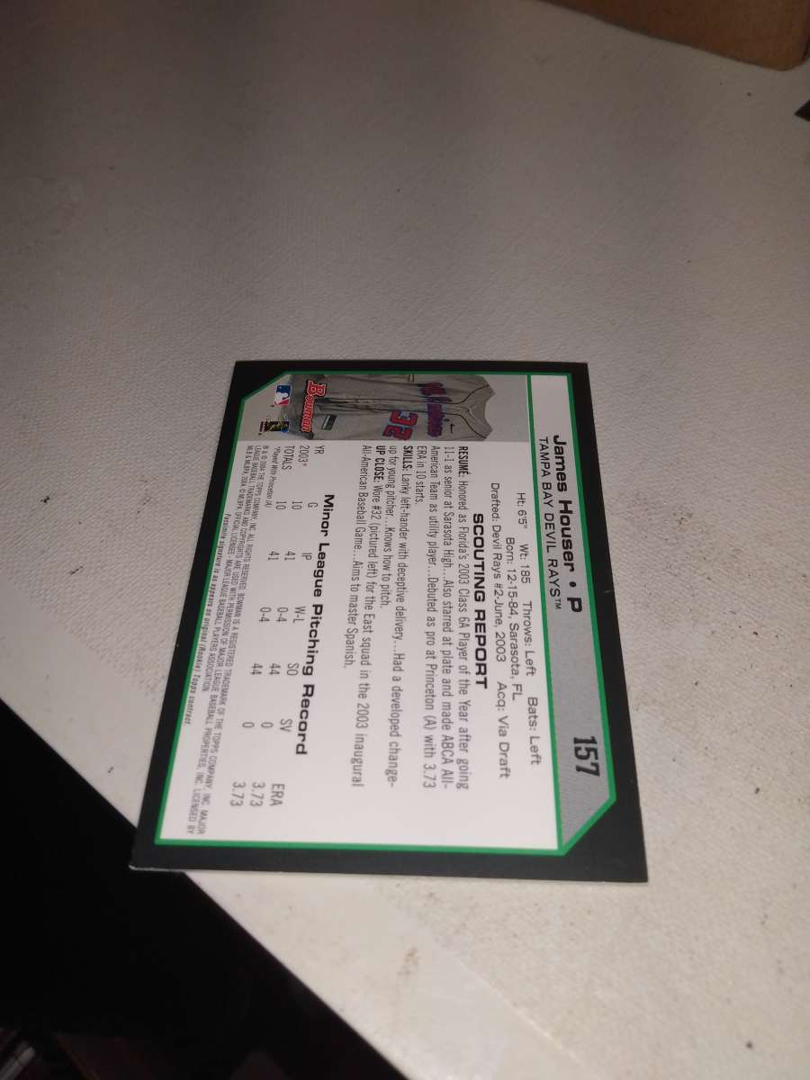 2004 minor league baseball Bowman James houser