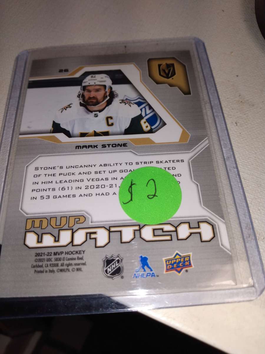 2021 2022 MVP upper Deck autograph Mark Stone