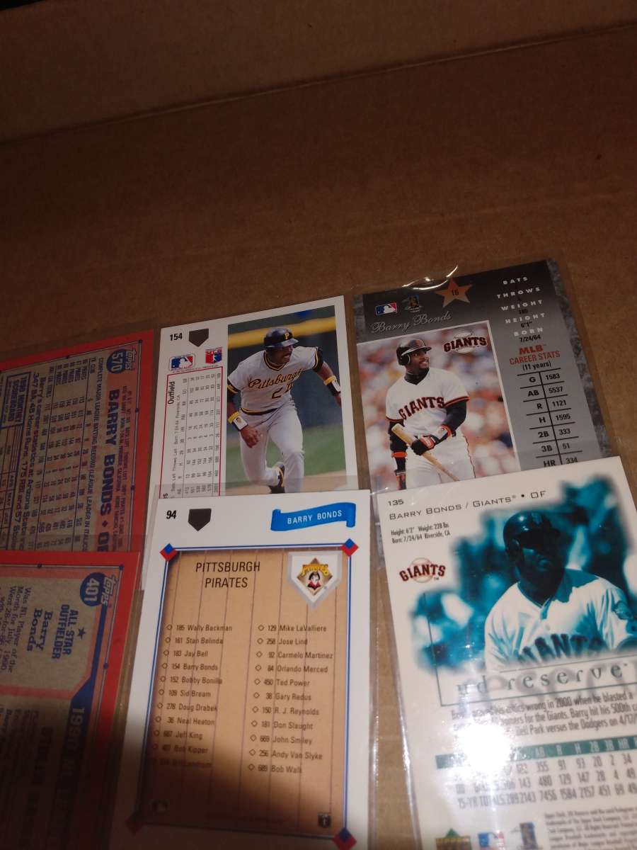 six card lot of Barry bonds
