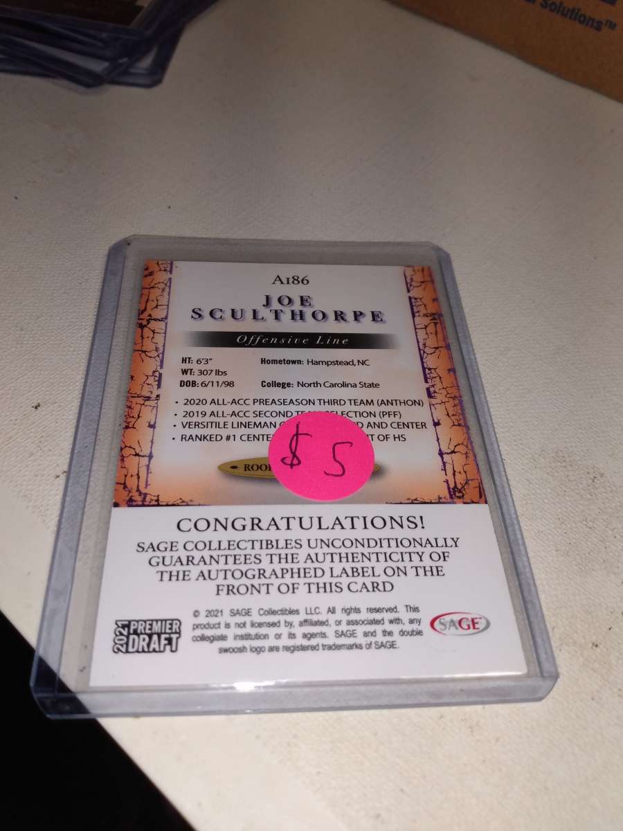2021 premier draft autograph Joe Sculthorpe