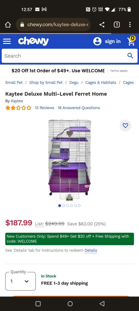 KAYTEE MULTI LEVEL FERRET CAGE