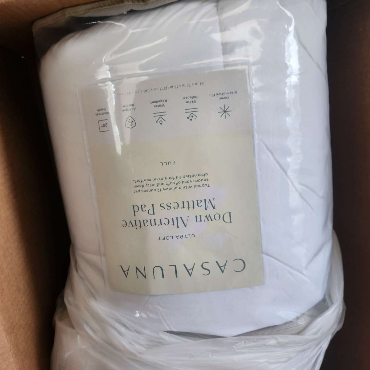 full Size down alternative mattress pad  2 available