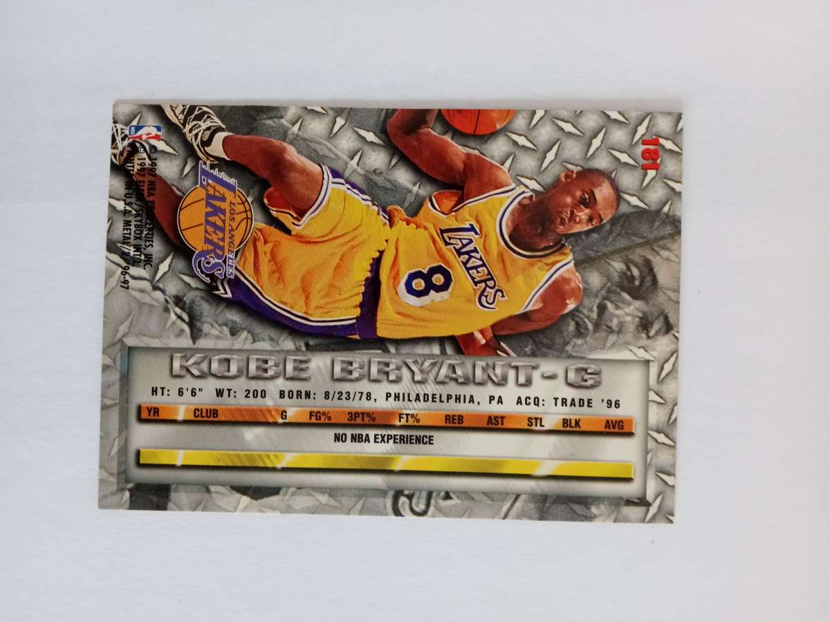 Kobe Bryant Fleer Metal Rookie Card 1996